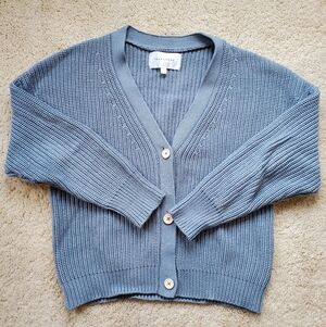 Tradlands Shelter Cotton Cardigan In Harbor